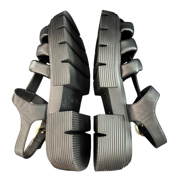 Stuart Weitzman Nolita Fisherman Black Leather Sandals Women's, Size 8.5B NWOB - Picture 6 of 10